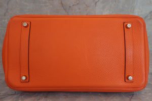 HERMES BIRKIN 35 Clemence leather Orange □M刻印 Hand bag 600060050