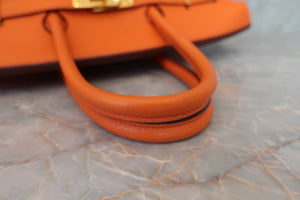 HERMES BIRKIN 35 Clemence leather Orange □M刻印 Hand bag 600060050