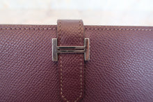 将图片加载到图库查看器，HERMES  Bearn Soufflet Epsom leather Raisin □I刻印 Wallet 600110171
