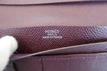 将图片加载到图库查看器，HERMES  Bearn Soufflet Epsom leather Raisin □I刻印 Wallet 600110171
