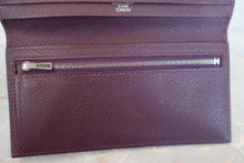 将图片加载到图库查看器，HERMES  Bearn Soufflet Epsom leather Raisin □I刻印 Wallet 600110171
