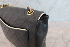 CHANEL/シャネル マトラッセバイカラーチェーンショルダーバッグ ラムスキン ブラック/ホワイト/ゴールド金具 ショルダーバッグ 700070158