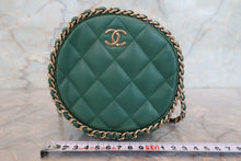 画像をギャラリービューアに読み込む, CHANEL/シャネル ココマークラウンドチェーンショルダーバッグ ラムスキン グリーン/ゴールド金具 ショルダーバッグ 700110042
