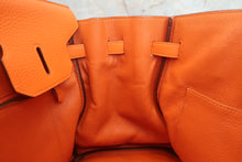 将图片加载到图库查看器，HERMES BIRKIN 35 Clemence leather Orange □M刻印 Hand bag 600060050
