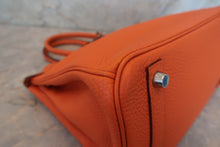 Load image into Gallery viewer, HERMES BIRKIN 30 Clemence leather Orange □K Engraving Hand bag 700120078
