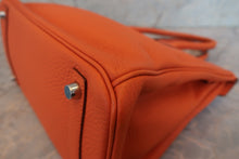 Load image into Gallery viewer, HERMES BIRKIN 30 Clemence leather Orange □K Engraving Hand bag 700120078
