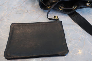 CHANEL/シャネル ココマーク巾着チェーンショルダーバッグ ラムスキン ブラック/ゴールド金具 ショルダーバッグ 700080163