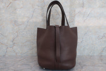 将图片加载到图库查看器，HERMES PICOTIN MM Clemence leather Chocolat □K刻印 Hand bag 600070168
