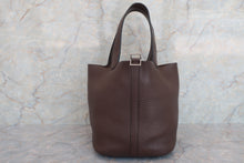 将图片加载到图库查看器，HERMES PICOTIN MM Clemence leather Chocolat □K刻印 Hand bag 600070168
