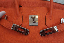 Load image into Gallery viewer, HERMES BIRKIN 30 Clemence leather Orange □K Engraving Hand bag 700120078

