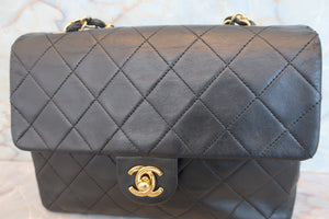 CHANEL Mini Matelasse single flap chain shoulder bag Lambskin Black/Gold hadware Shoulder bag 700070157