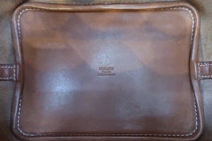 HERMES PICOTIN PM Barenia leather/Chevre myzore goatskim Fauve/Anis green □K Engraving Hand bag 600060052