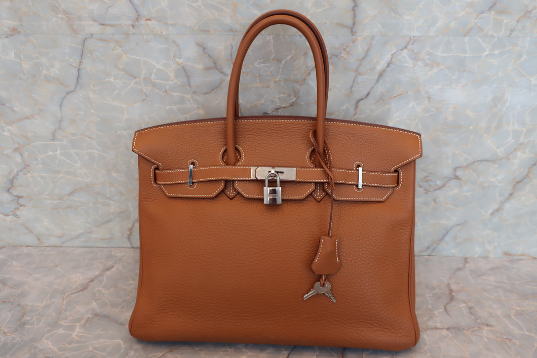 HERMES／エルメス バーキン35 トリヨンクレマンス ゴールド □L刻印 ハンドバッグ 600120267