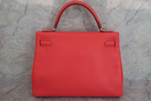 Load image into Gallery viewer, HERMES KELLY 32 Clemence leather Rouge pivoine □R Engraving Shoulder bag 600070144
