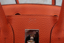 Load image into Gallery viewer, HERMES BIRKIN 30 Clemence leather Orange □K Engraving Hand bag 700120078
