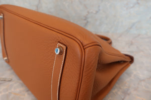 HERMES／エルメス バーキン35 トリヨンクレマンス ゴールド □L刻印 ハンドバッグ 600120267