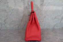 将图片加载到图库查看器，HERMES KELLY 32 Clemence leather Rouge pivoine □R刻印 Shoulder bag 600070144
