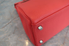 将图片加载到图库查看器，HERMES KELLY 32 Clemence leather Rouge pivoine □R刻印 Shoulder bag 600070144
