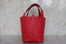 将图片加载到图库查看器，HERMES PICOTIN LOCK MM Clemence leather Rouge casaque □R刻印 Hand bag 600110069
