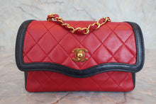 画像をギャラリービューアに読み込む, CHANEL/シャネル ミニマトラッセチェーンショルダーバッグ ラムスキン レッド/ネイビー/ゴールド金具 ショルダーバッグ 800040113
