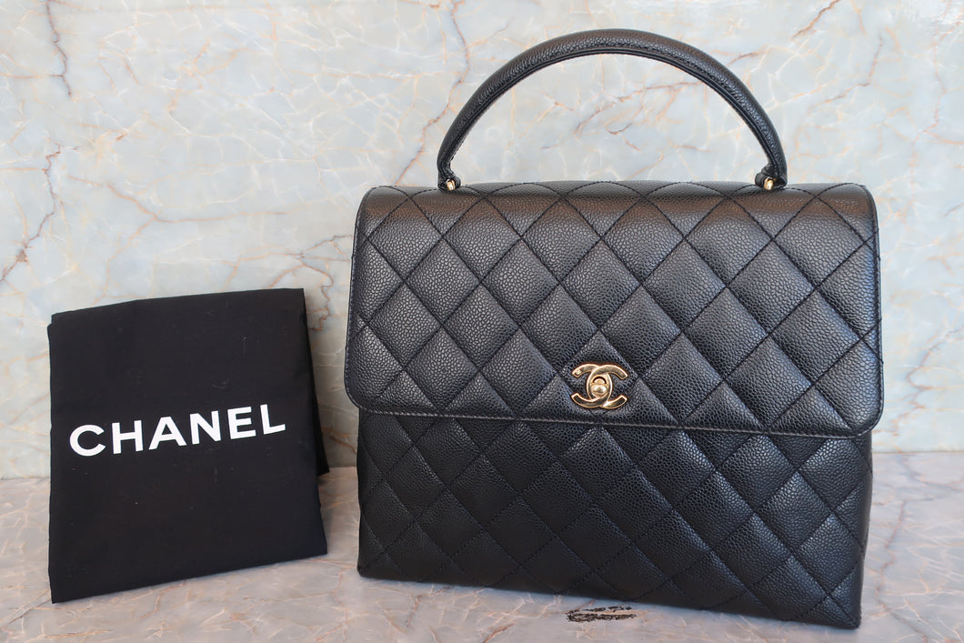 CHANEL/シャネル マトラッセハンドバッグ キャビアスキン ブラック/ゴールド金具 ハンドバッグ 700080195