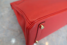 Load image into Gallery viewer, HERMES BIRKIN 30 Clemence leather Rouge tomate A Engraving Hand bag 600060089
