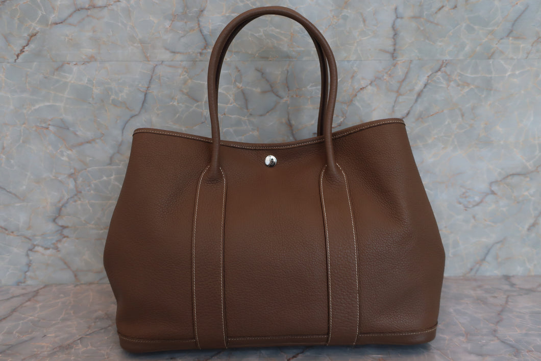 HERMES GARDEN PARTY PM Negonda leather Etoupe gray □M刻印 Tote bag 600090274