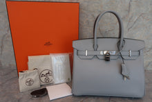 Load image into Gallery viewer, HERMES BIRKIN 30 Epsom leather Blue pale X Engraving Hand bag 600070132
