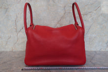 Load image into Gallery viewer, HERMES LINDY 34 Clemence leather Rouge casaque □Q Engraving Shoulder bag 700120131

