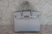 将图片加载到图库查看器，HERMES BIRKIN 30 Epsom leather Blue pale X刻印 Hand bag 600070132
