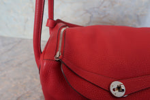 Load image into Gallery viewer, HERMES LINDY 34 Clemence leather Rouge casaque □Q Engraving Shoulder bag 700120131
