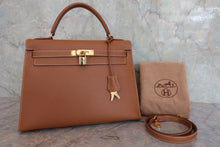 将图片加载到图库查看器，HERMES KELLY 32 Graine Couchevel leather Gold □C刻印 Shoulder bag 800050070
