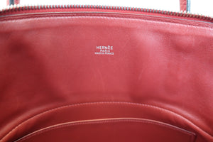 HERMES／BOLIDE 31 Clemence leather Rouge garance □I Engraving Shoulder bag 700010130