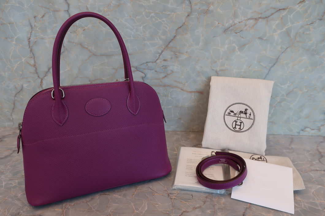 HERMES／エルメス ボリード27 ヴォーエプソン アネモネ □R刻印 ショルダーバッグ 700070226