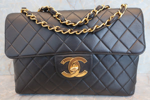 CHANEL/シャネル 中マトラッセシングルフラップチェーンショルダーバッグ ラムスキン ブラック/ゴールド金具 ショルダーバッグ 700010004