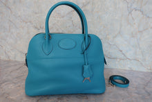 画像をギャラリービューアに読み込む, HERMES／エルメス ボリード31 トリヨンクレマンス ターコイズ □R刻印 ショルダーバッグ 800030040
