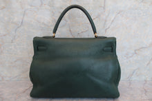 将图片加载到图库查看器，HERMES KELLY 35 Clemence leather Green 〇Y刻印 Shoulder bag 500080053
