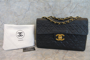 CHANEL/シャネル デカマトラッセシングルフラップチェーンショルダーバッグ ラムスキン ブラック/ゴールド金具 ショルダーバッグ 700010038