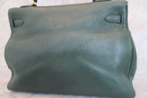 HERMES KELLY 35 Clemence leather Green 〇Y Engraving Shoulder bag 500080053