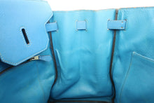 将图片加载到图库查看器，HERMES BIRKIN 40 Graine Couchevel leather Blue france □A刻印 Hand bag 600070128
