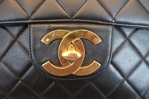 CHANEL/シャネル 中マトラッセシングルフラップチェーンショルダーバッグ ラムスキン ブラック/ゴールド金具 ショルダーバッグ 700010004