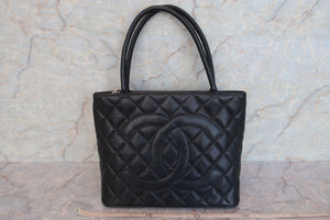 CHANEL/シャネル 復刻トート キャビアスキン ブラック/シルバー金具 トートバッグ 600090008