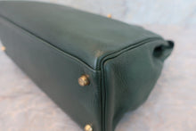 将图片加载到图库查看器，HERMES KELLY 35 Clemence leather Green 〇Y刻印 Shoulder bag 500080053
