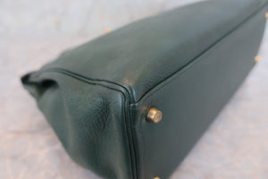 HERMES KELLY 35 Clemence leather Green 〇Y Engraving Shoulder bag 500080053