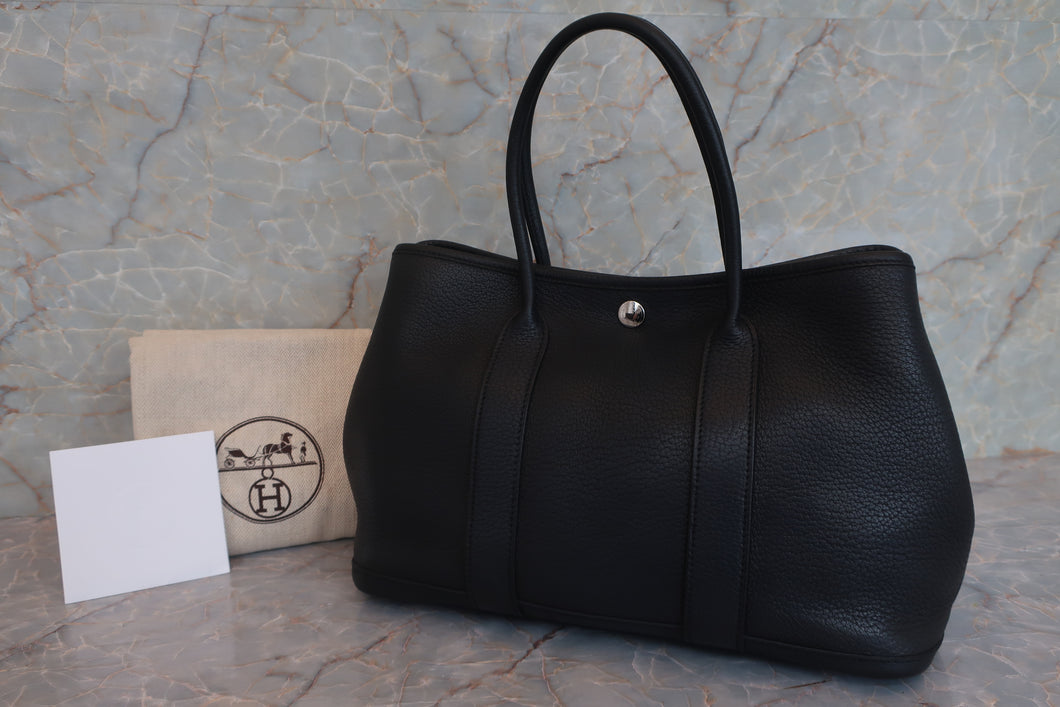 HERMES GARDEN PARTY TPM Negonda leather Black Tote bag 600090271