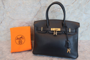 HERMES／エルメス バーキン30 トリヨンクレマンス ブラック □H刻印 ハンドバッグ 700070197