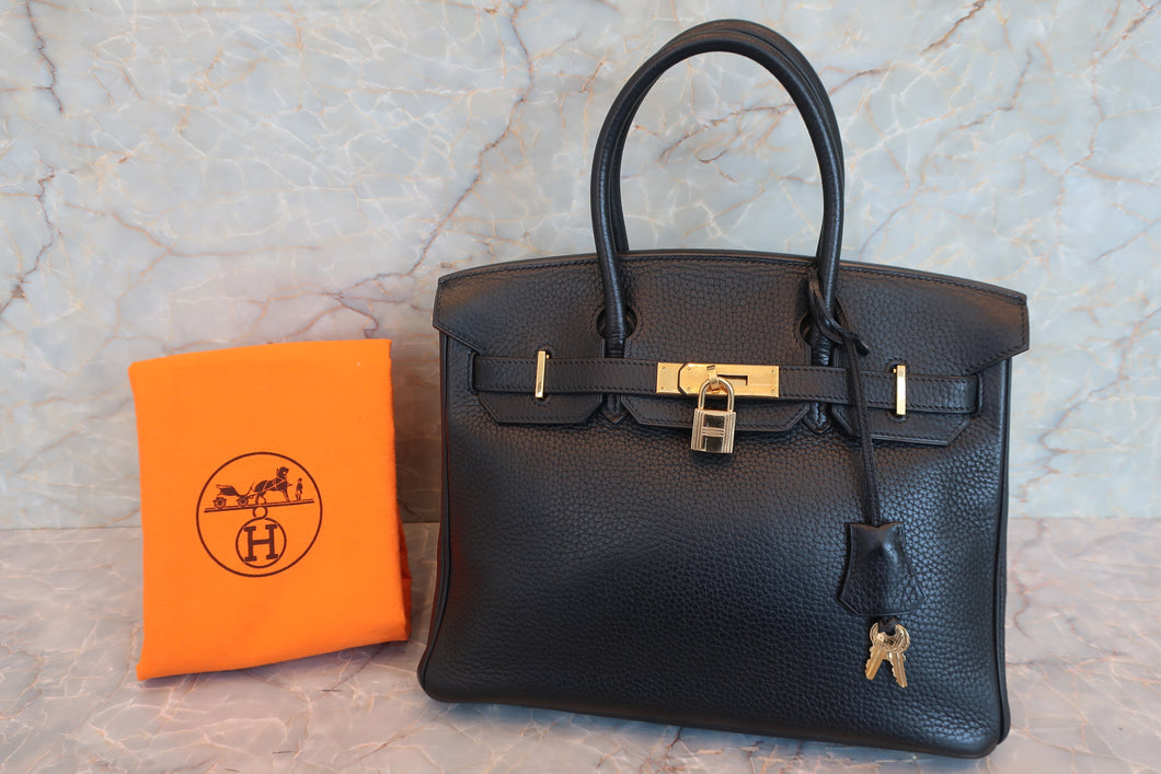 HERMES／エルメス バーキン30 トリヨンクレマンス ブラック □H刻印 ハンドバッグ 700070197