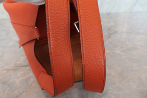 HERMES PICOTIN LOCK MM Clemence leather Potiron orange T Engraving Hand bag 600090019/600040021