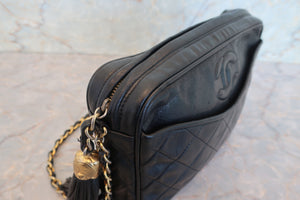 CHANEL/シャネル マトラッセフリンジチェーンショルダーバッグ ラムスキン ブラック/ゴールド金具 ショルダーバッグ 700080205