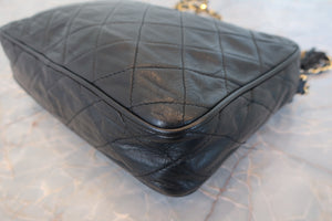 CHANEL/シャネル マトラッセフリンジチェーンショルダーバッグ ラムスキン ブラック/ゴールド金具 ショルダーバッグ 700080205